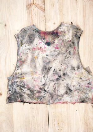 HANDPAINTED - CROP TOP SLEEVELESS - black / white hand painted