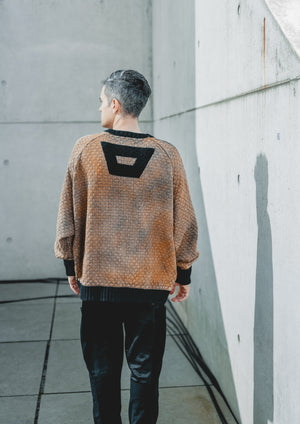 HANDPAINTED - SWEATER OVERSIZE - KNIT PEARL black painted