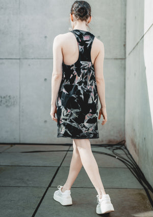 HANDPAINTED - TANK TOP/DRESS - COTTON JERSEY black painted