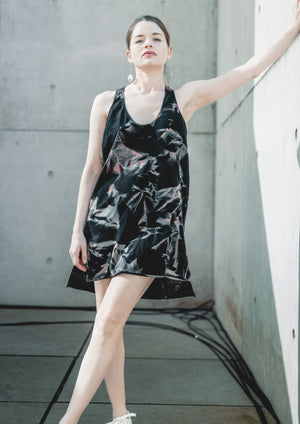 HANDPAINTED - TANK TOP/DRESS - COTTON JERSEY black painted