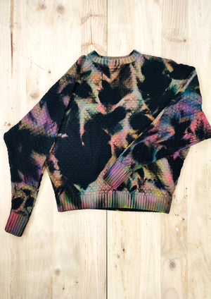 HANDPAINTED - SWEATER OVERSIZE - KNIT PEARL black painted