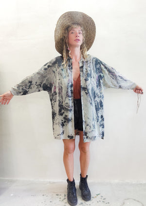 HANDPAINTED - BLOUSE/DRESS/CARDIGAN - creme painted