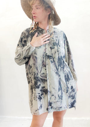 HANDPAINTED - BLOUSE/DRESS/CARDIGAN - creme painted