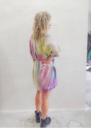 HANDPAINTED - BLOUSE/DRESS/CARDIGAN - creme painted