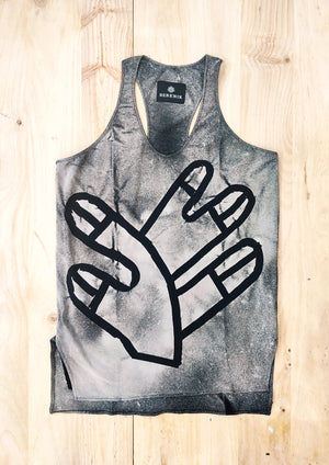 HANDPAINTED - TANK TOP/DRESS - COTTON JERSEY black painted