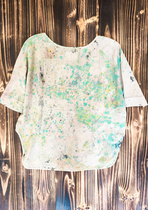 HANDPAINTED- TOP OVERSIZED creme painted