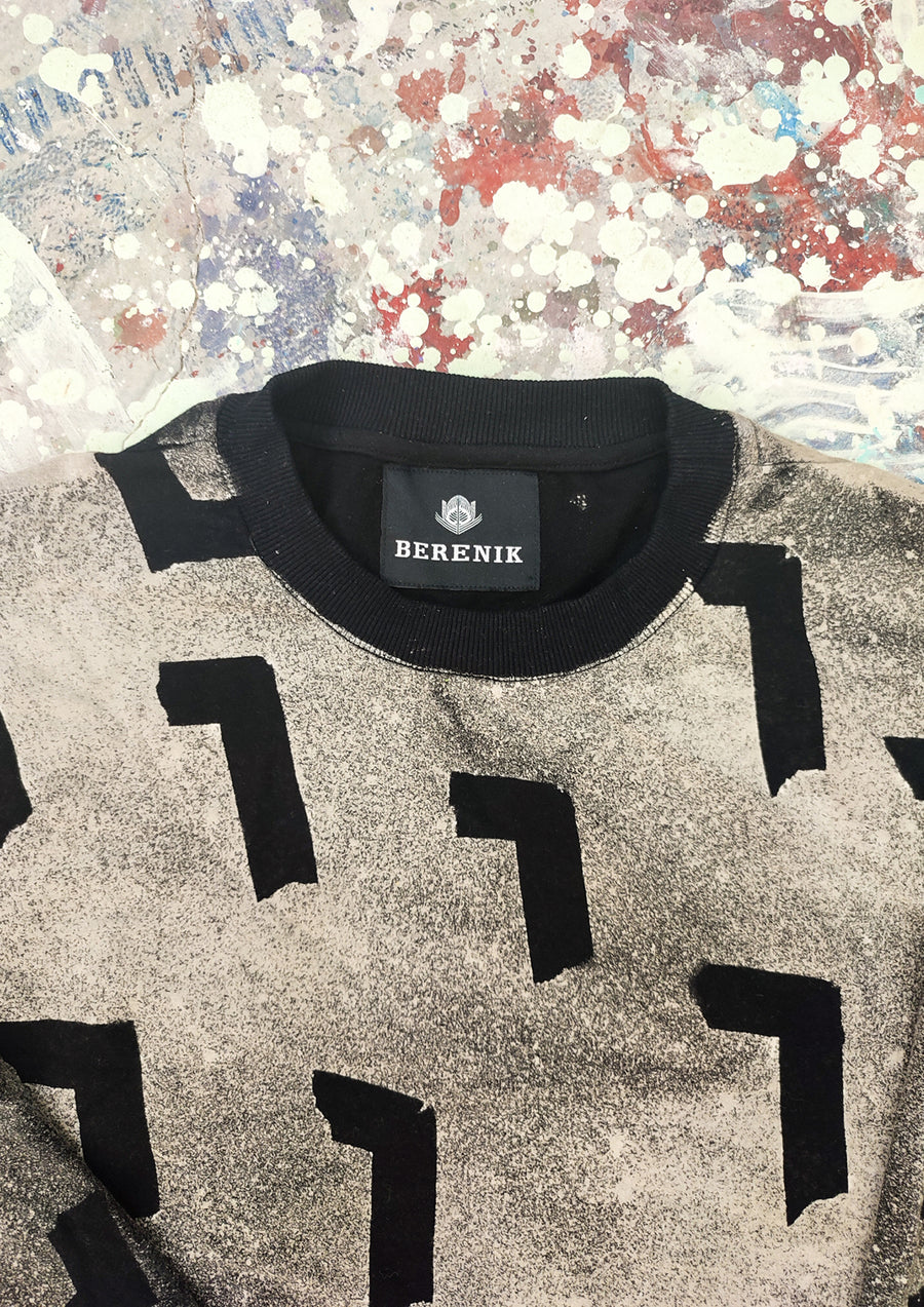 HANDPAINTED - SWEATER OVERSIZED - COTTON JERSEY black painted