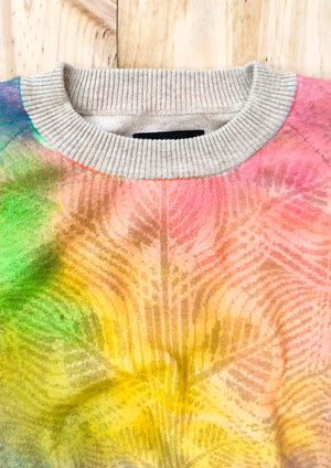 HANDPAINTED - SWEATER OVERSIZED - KNIT PEACOCK beige painted