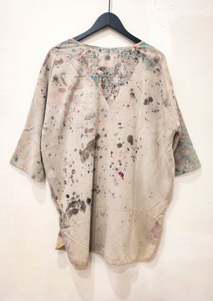 HANDPAINTED - KIMONO SHIRT - creme painted