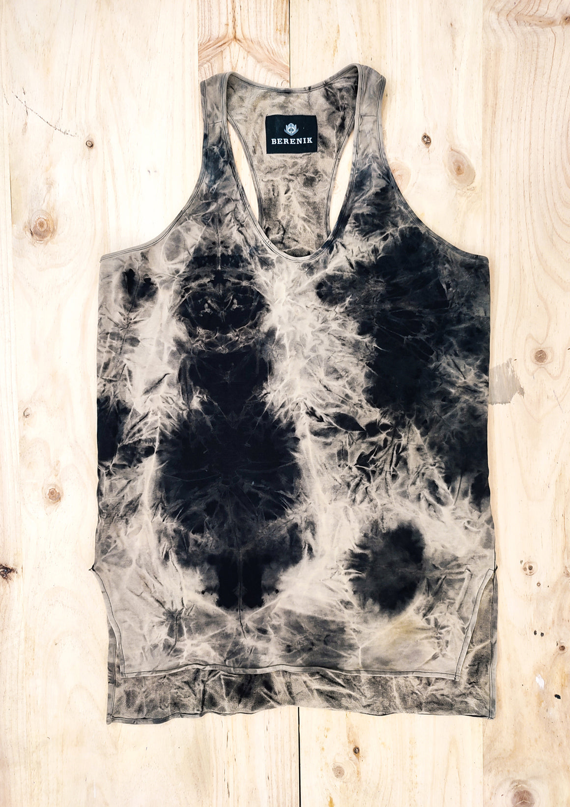 HANDPAINTED - TANK TOP/DRESS - COTTON JERSEY black painted