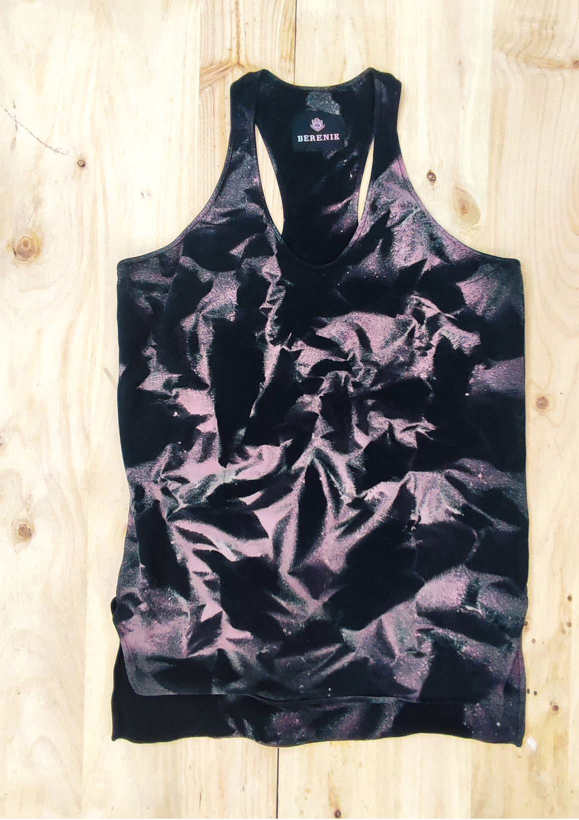 HANDPAINTED - TANK TOP/DRESS - COTTON JERSEY black painted